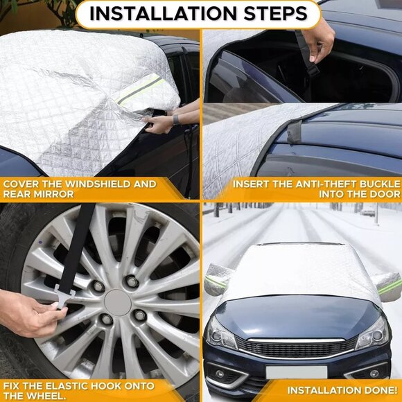 EcoNour Windshield Snow Cover•Protection with Side Mirror Covers - Picture 6 of 6